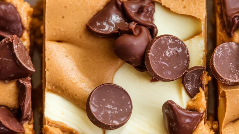 Peanut Butter Chocolate Chip Cheesecake Bars - Featured