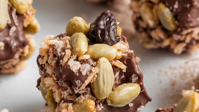 Peanut Butter Chocolate Chip Sunflower Raisin Bites - Featured