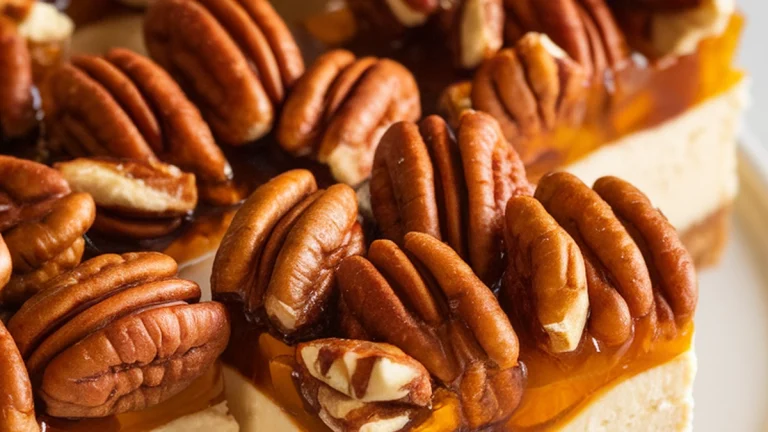 Pecan Pie Cheesecake Bars - Featured