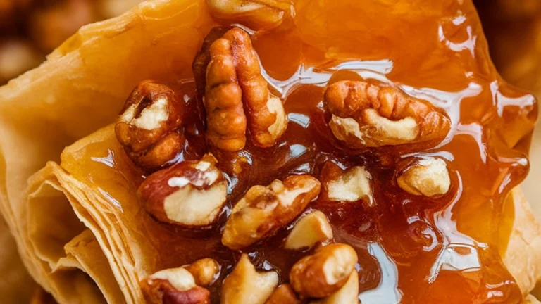 Phyllo Nut Pastry with Honey Syrup - Featured