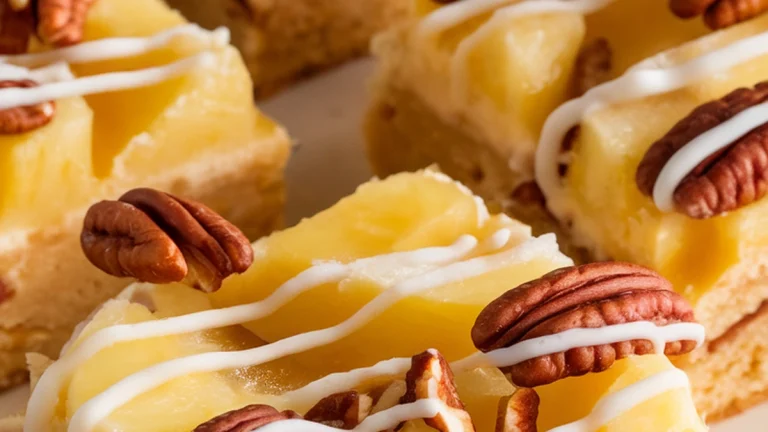 Pineapple Bars with Cream Cheese and Coconut Drizzle - Featured