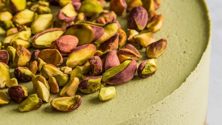 Pistachio Cottage Cheese Cheesecake - Featured