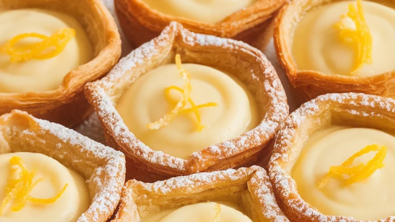 Puff Pastry Cups with Lemon Custard - Featured