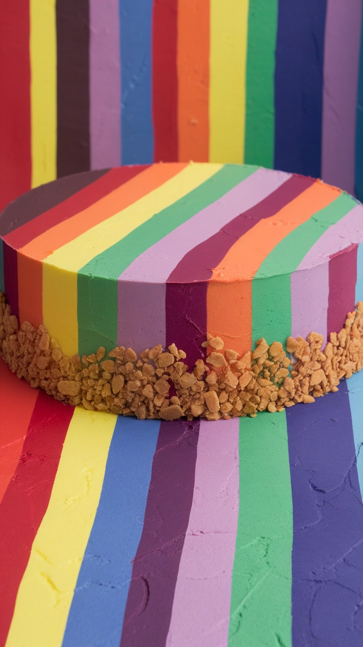 Layered Rainbow Baked Cheesecake