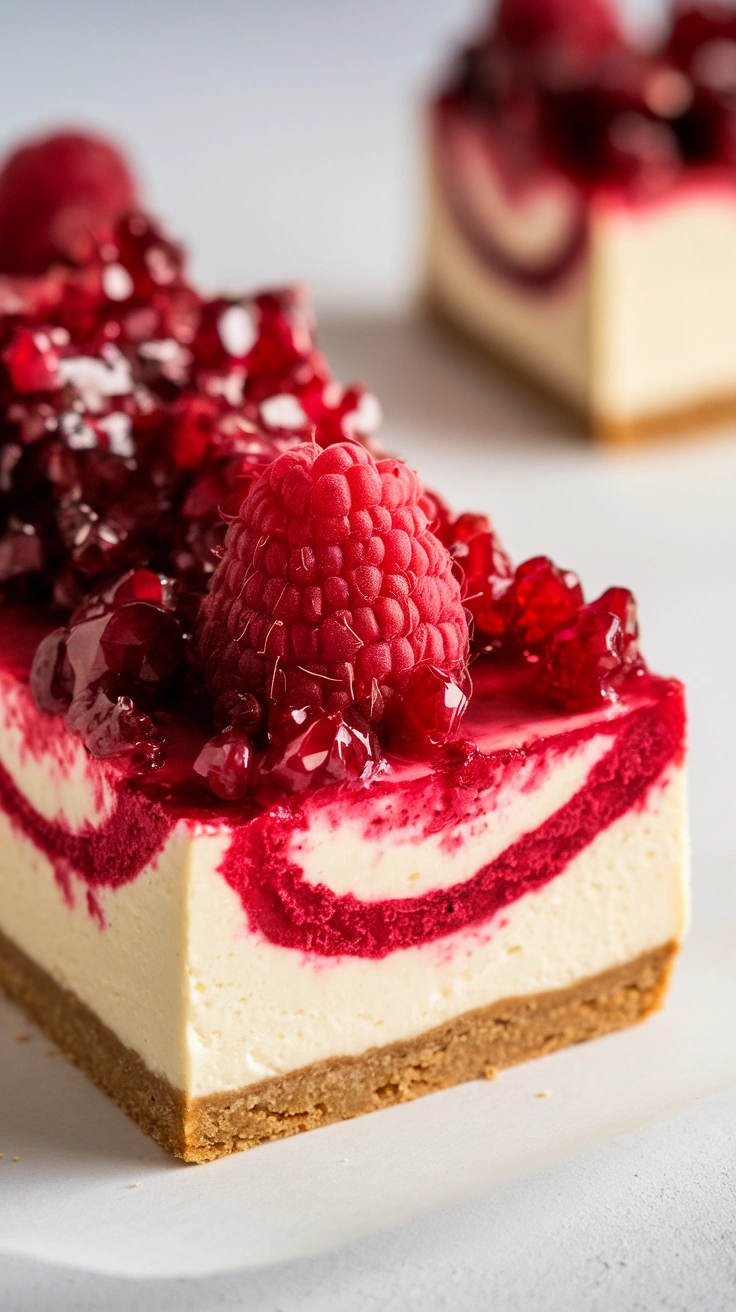 Classic Raspberry Cheesecake Bars