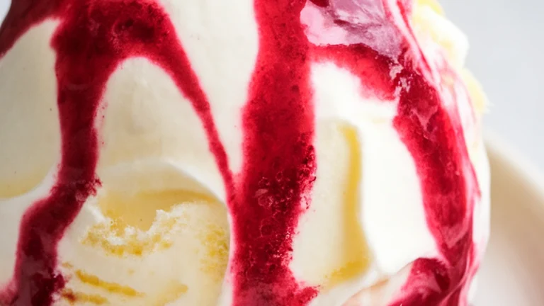 Raspberry Sauce with Vanilla and Cream - Featured