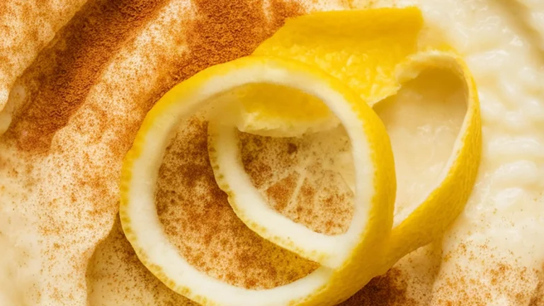 Rice Pudding with Cinnamon and Lemon Peel - Featured