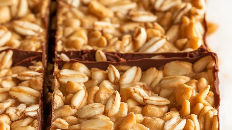 Rolled Oat Chocolate Condensed Milk Squares - Featured