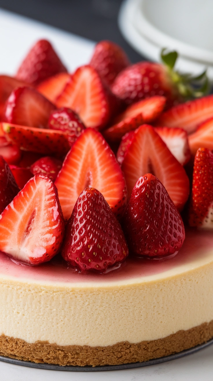 Homemade Fresh Strawberry Cheesecake
