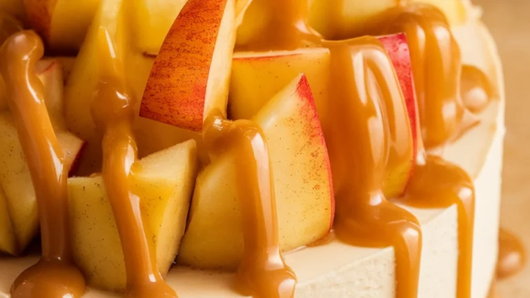 The Best Caramel Apple No Bake Cheesecake - Featured