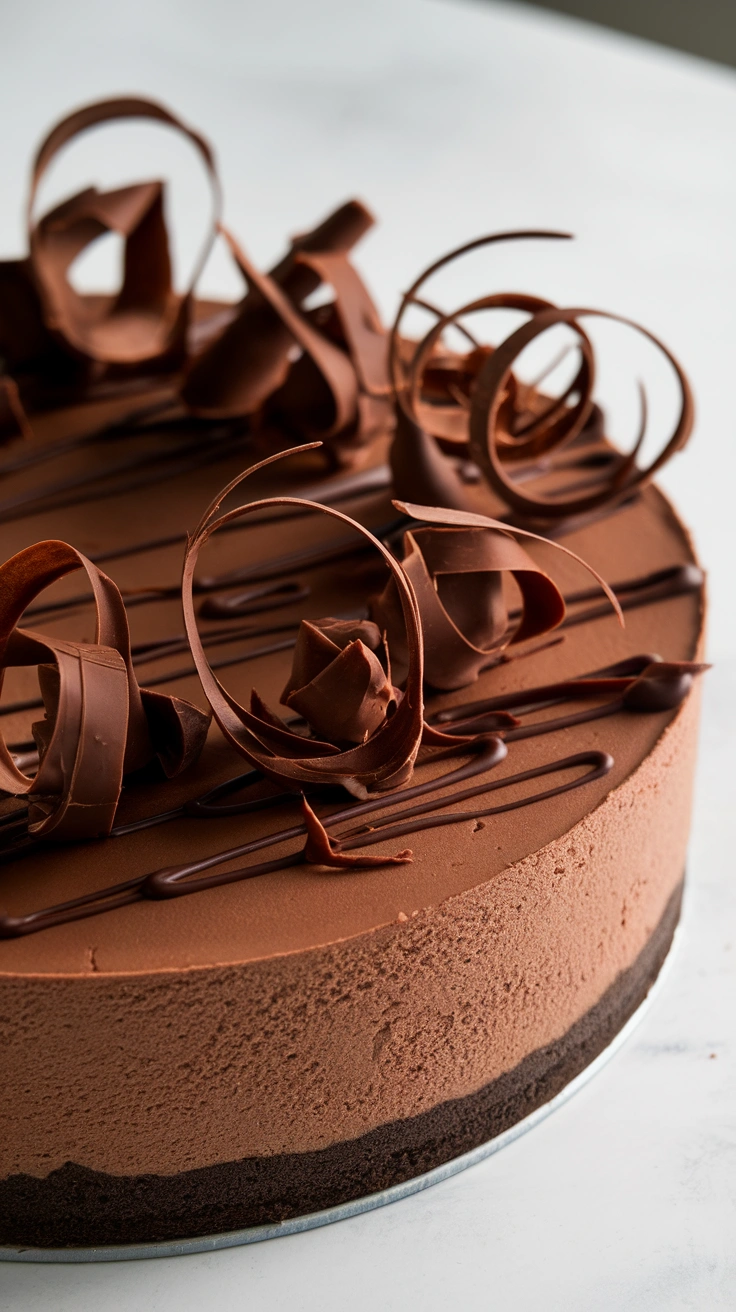 Rich Triple Chocolate Cheesecake