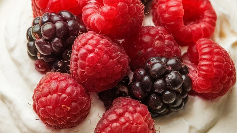 Vanilla Cream with Raspberries and Blackberries - Featured