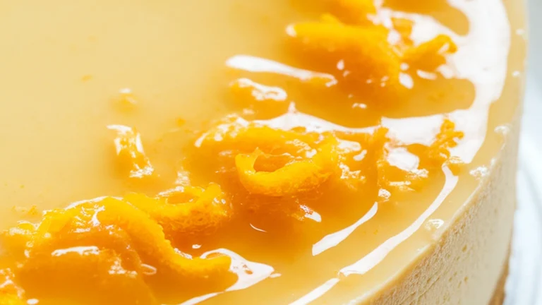 Vanilla Orange Cheesecake with Orange Glaze - Featured