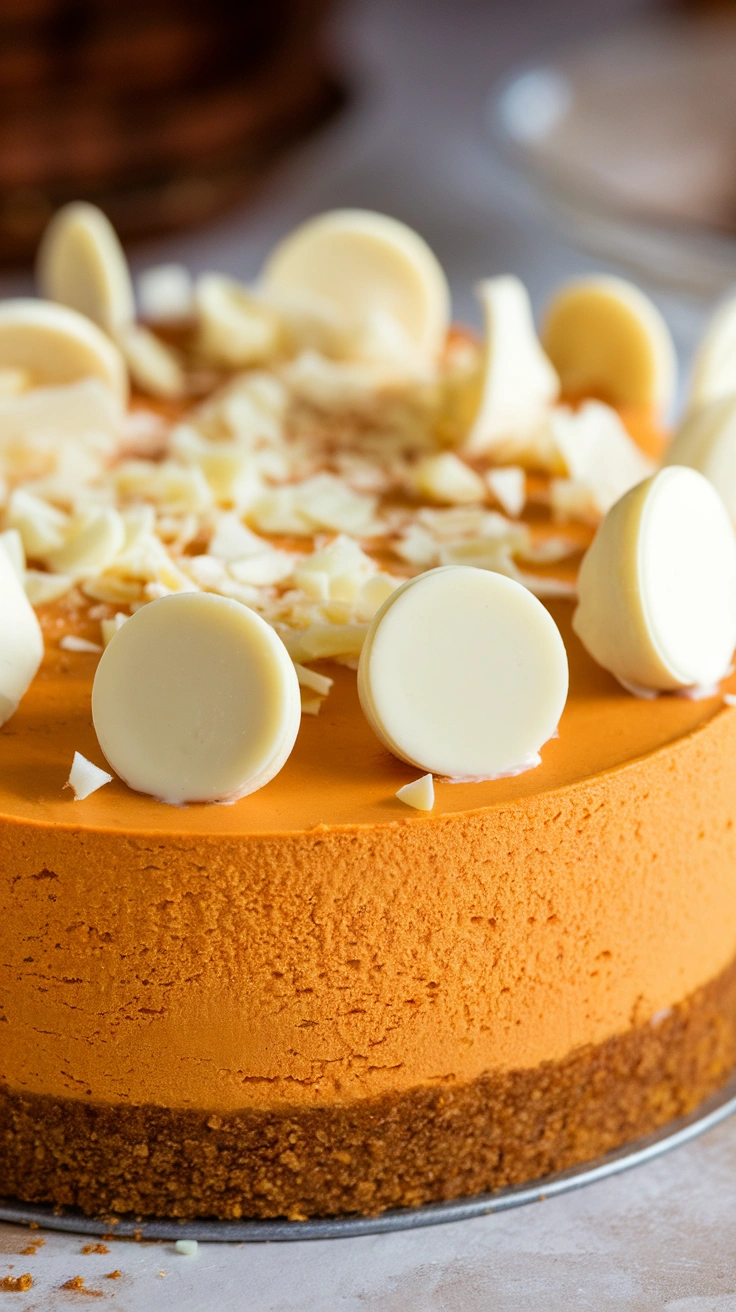 Creamy White Chocolate Pumpkin Cheesecake