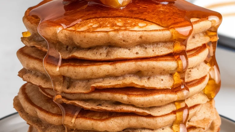 Whole Wheat Pancakes with Honey and Dates - Featured