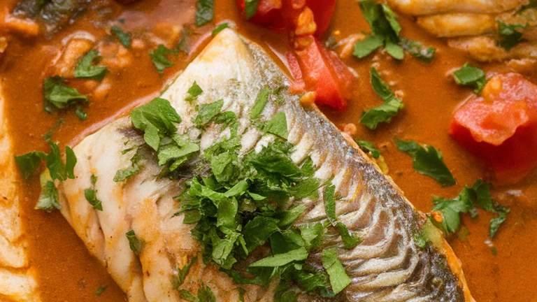 Bonga Fish Domoda (Gambian Fish in Peanut Sauce) - Featured