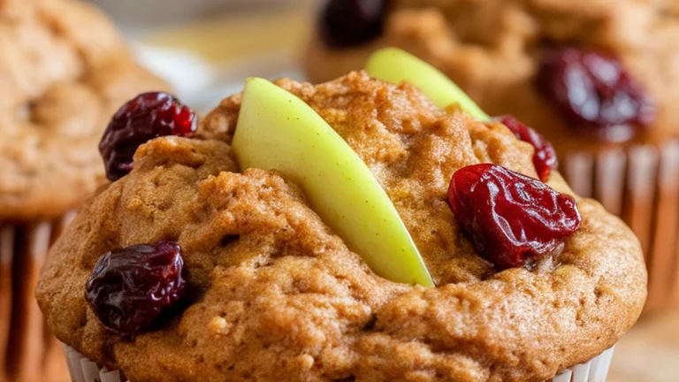 Chunky Cran Apple Bran Muffins - Featured