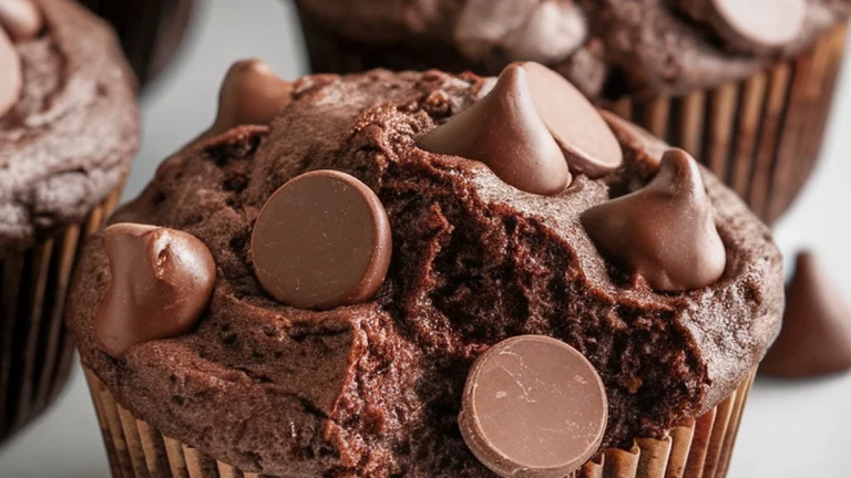 Chocolate Chocolate Chip Muffins - Featured