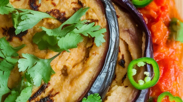 Baingan Bartha (South Indian Eggplant with Chili) II - Featured